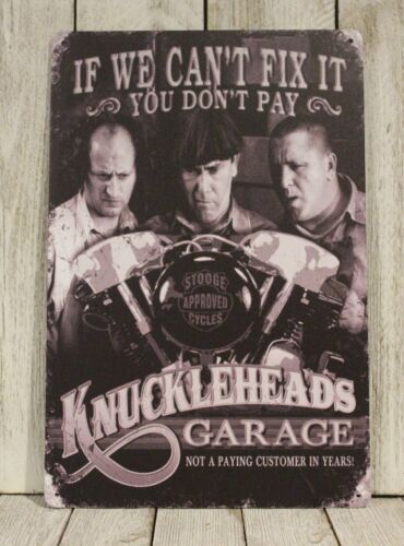 Auto Repair Shop Signs - لافتة معدنية من Knuckleheads Garage بتصميم