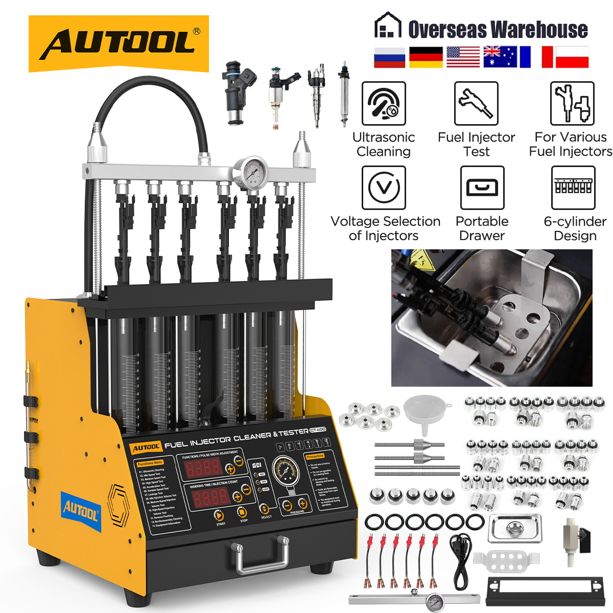 Fuel Injector Tester - جهاز AUTOOL CT400 لتنظيف واختبار حاقنات