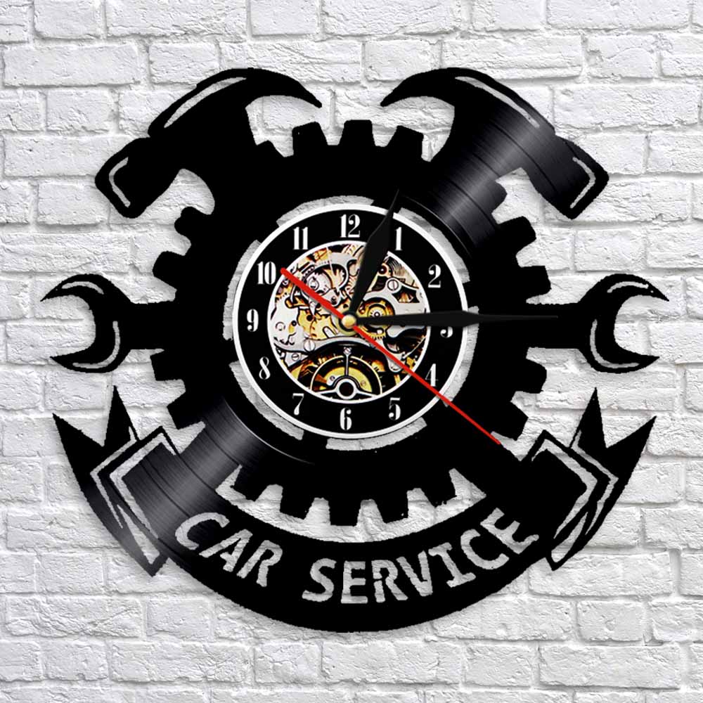 ساعة حائط بتصميم عصري على شكل  - مراجعة Auto Repair Shop Signs وسعره