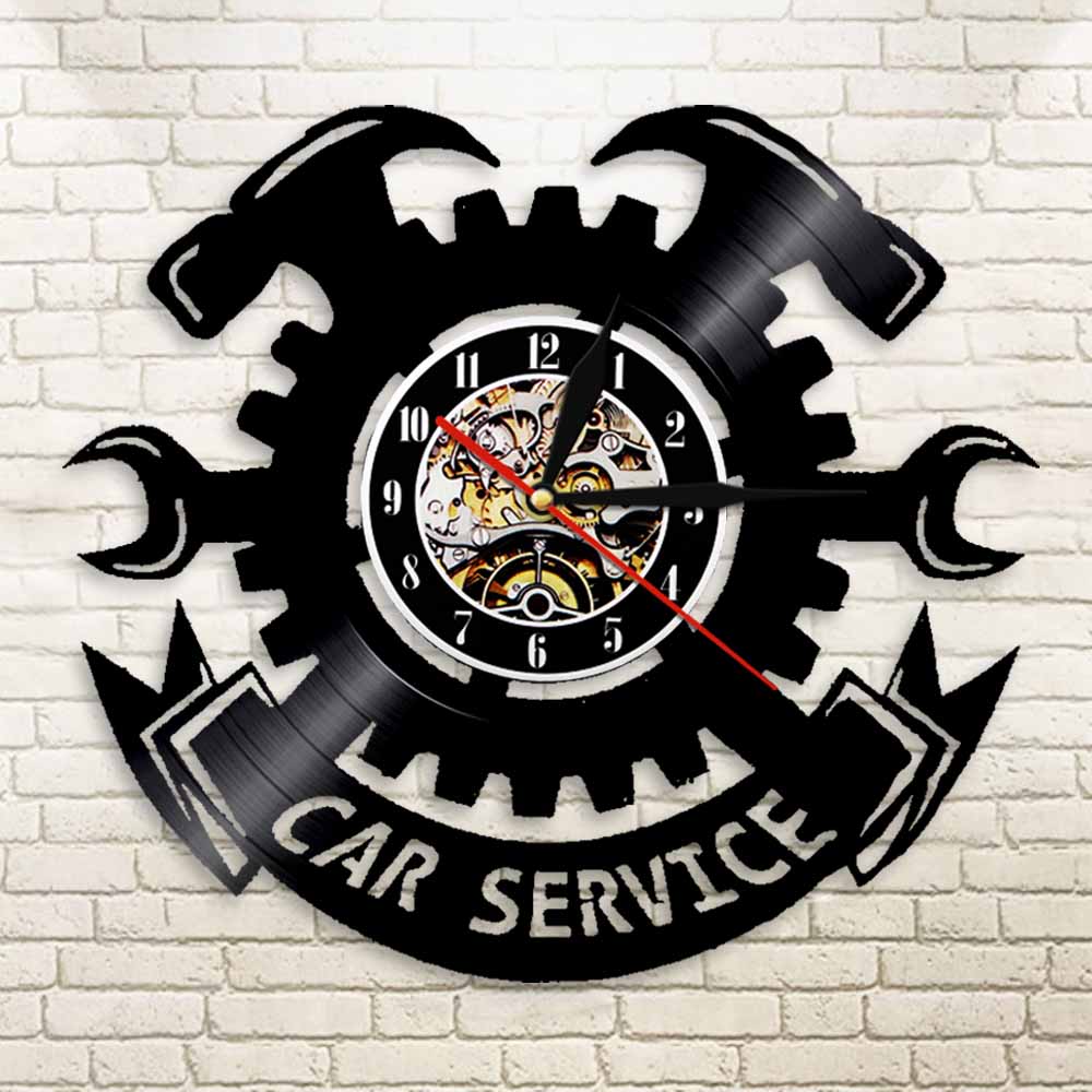 ساعة حائط بتصميم عصري على شكل  - مراجعة Auto Repair Shop Signs وسعره