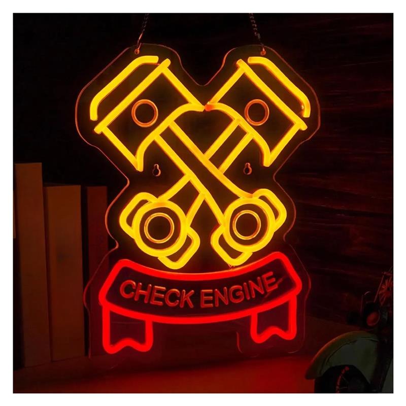 لافتة نيون بتصميم 'تحقق من الم - مراجعة Auto Repair Shop Signs وسعره