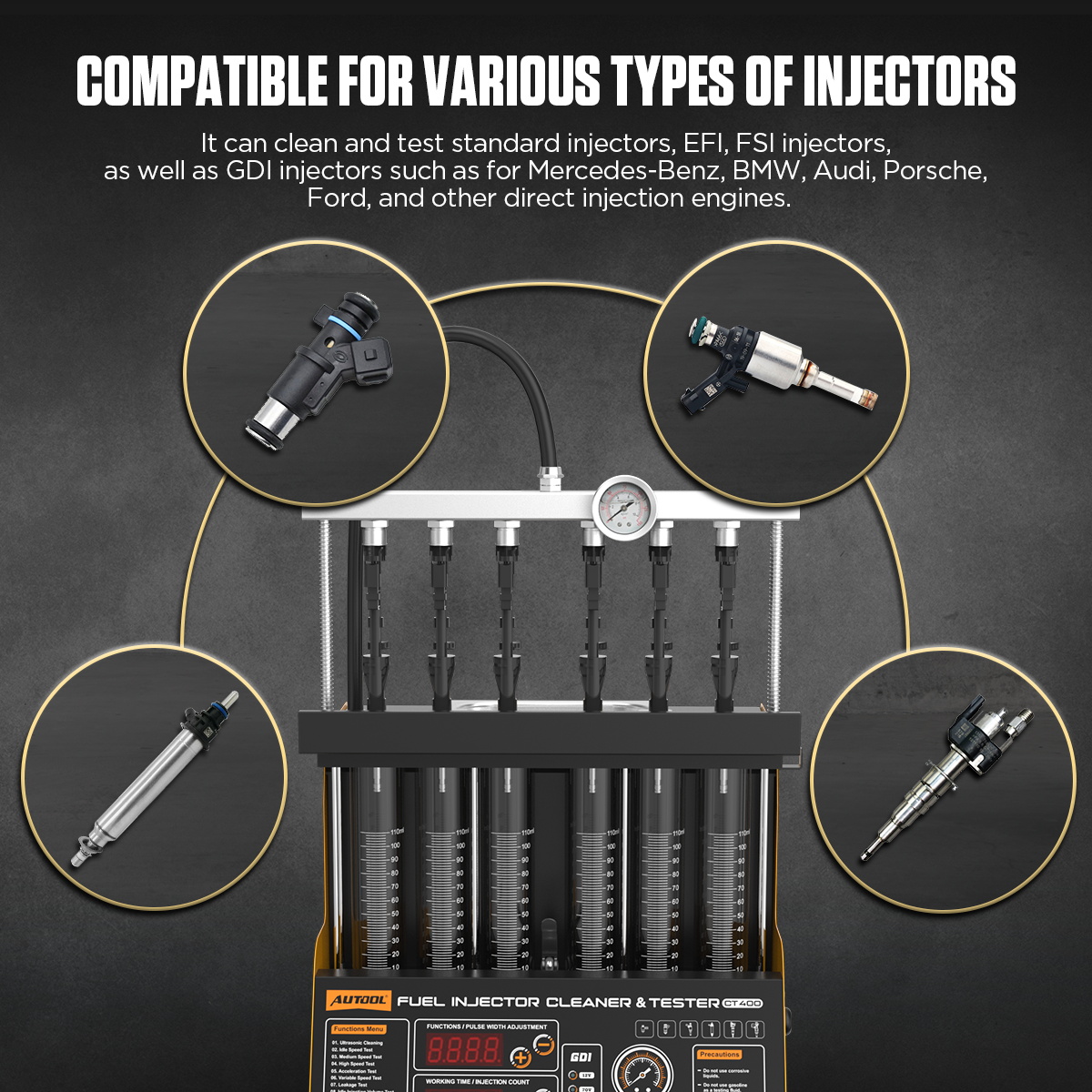 جهاز AUTOOL CT400 لتنظيف واختب - مراجعة Fuel Injector Tester وسعره
