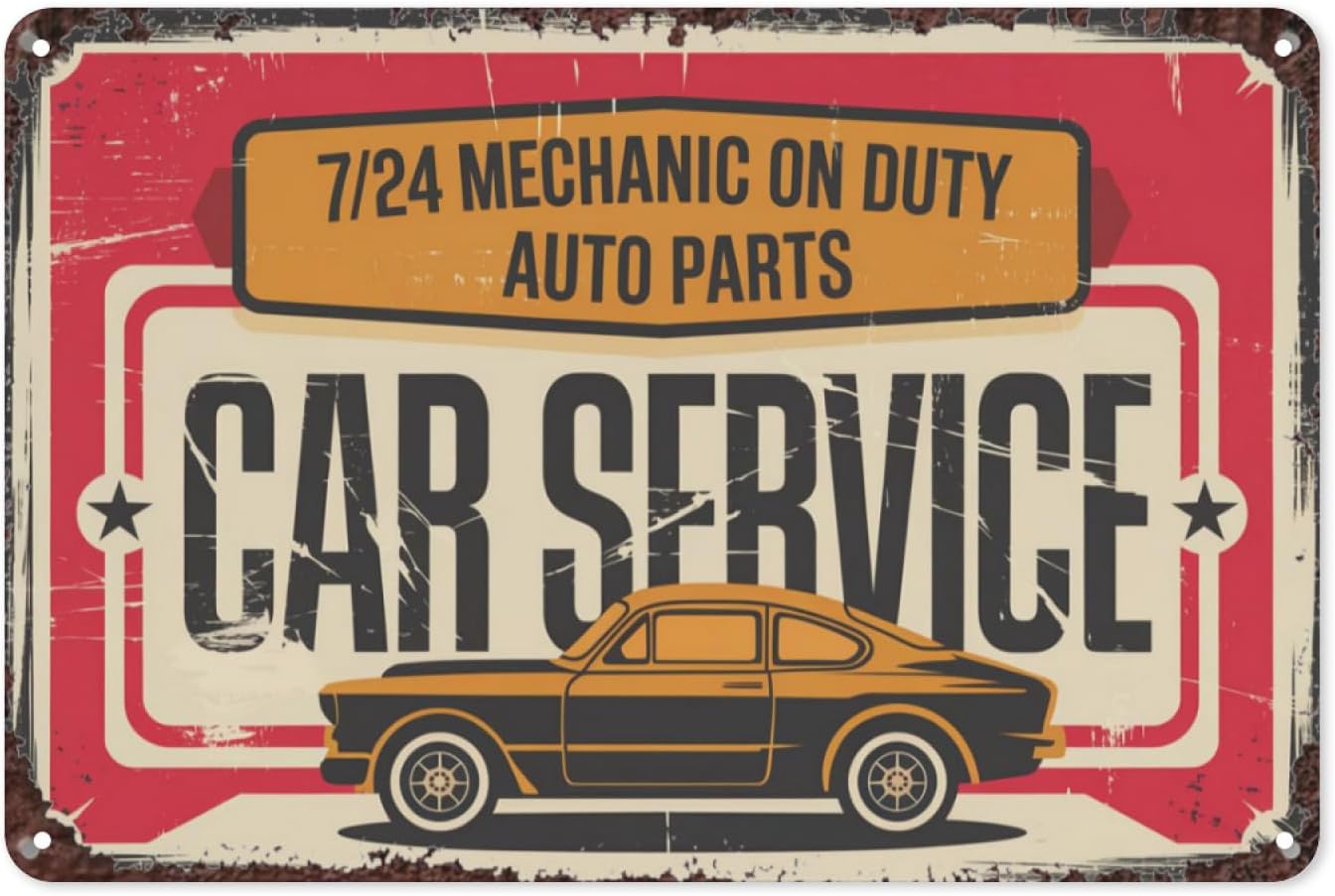 لافتة معدنية كلاسيكية لخدمة ال - مراجعة Auto Repair Shop Signs وسعره